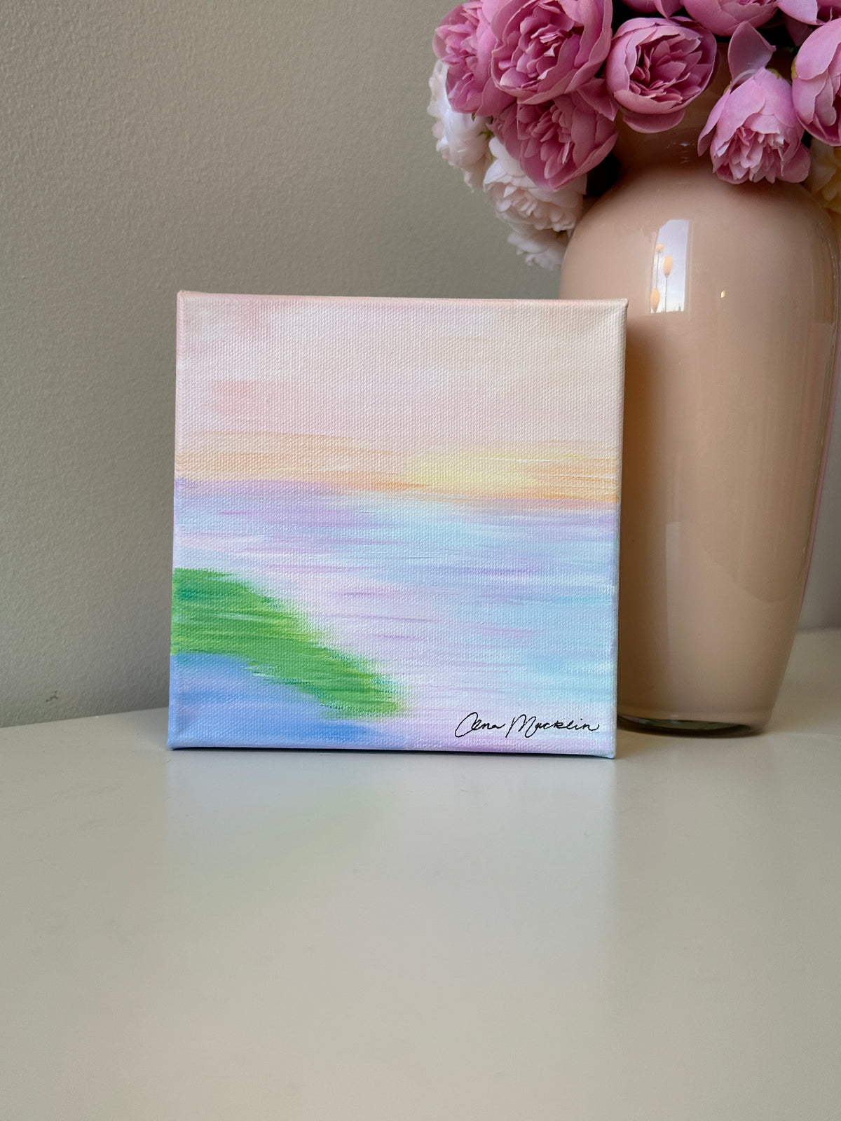 New Beginnings | Original Abstract Ocean Landscape Painting | 6x6