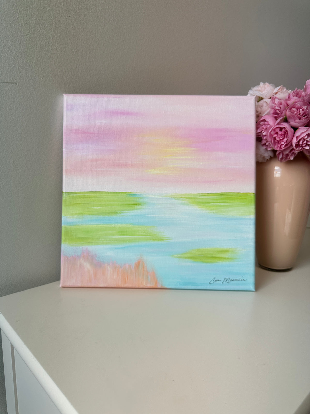 The Meeting Place | Original Abstract Landscape Painting on Canvas | 12x12