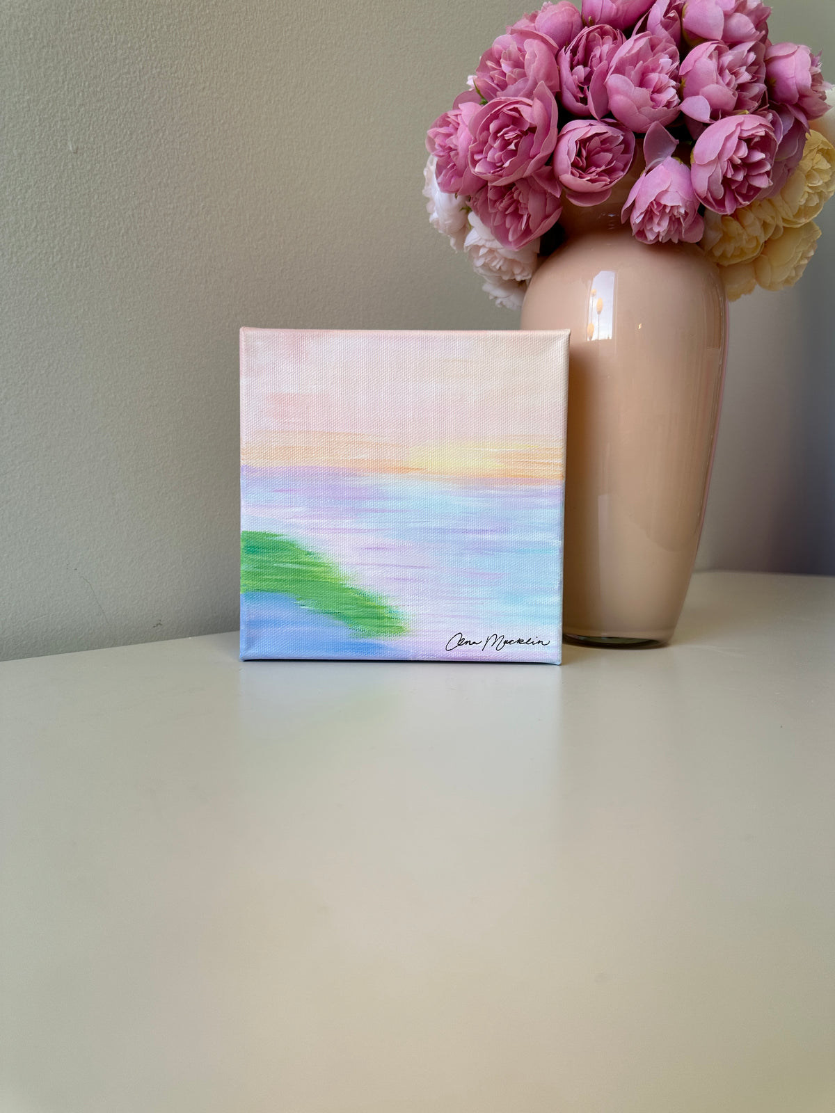 New Beginnings | Original Abstract Ocean Landscape Painting | 6x6