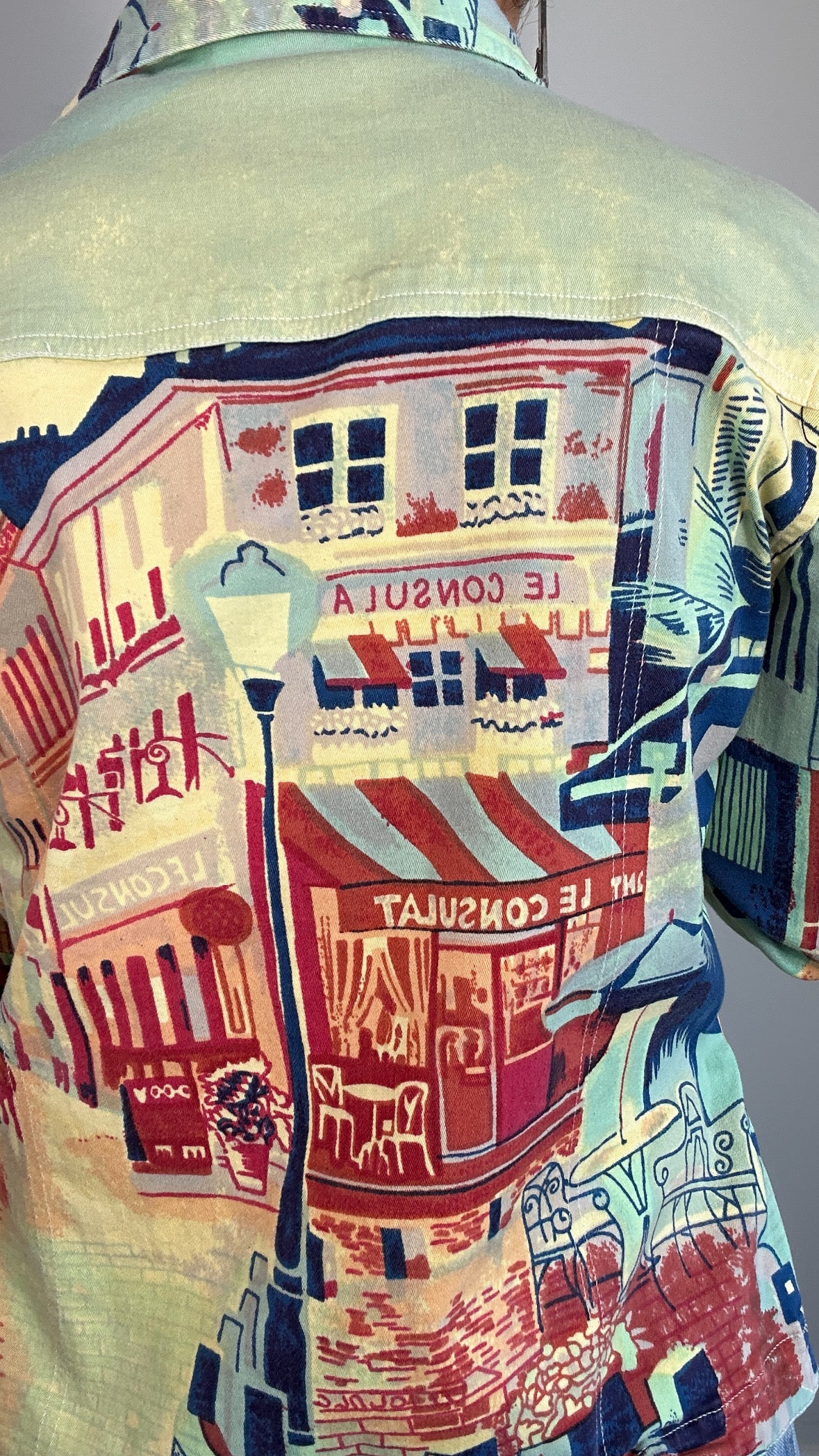 Y2K Euro Kaktus City Scape Graphic Jacket