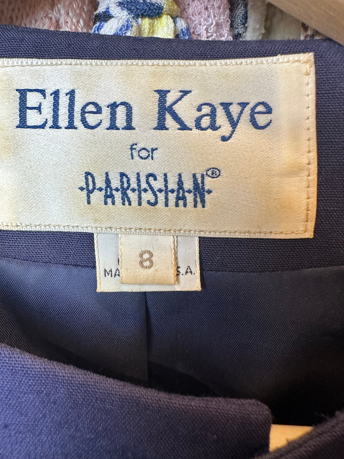 Vintage Ellen Kaye Navy Structured Blazer Jacket with Gold Buttons