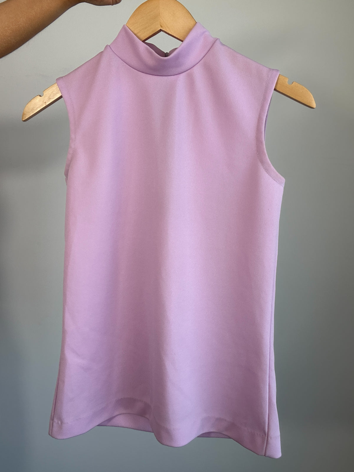 1970s Vintage Lavender Purple Mock Neck Tank Top