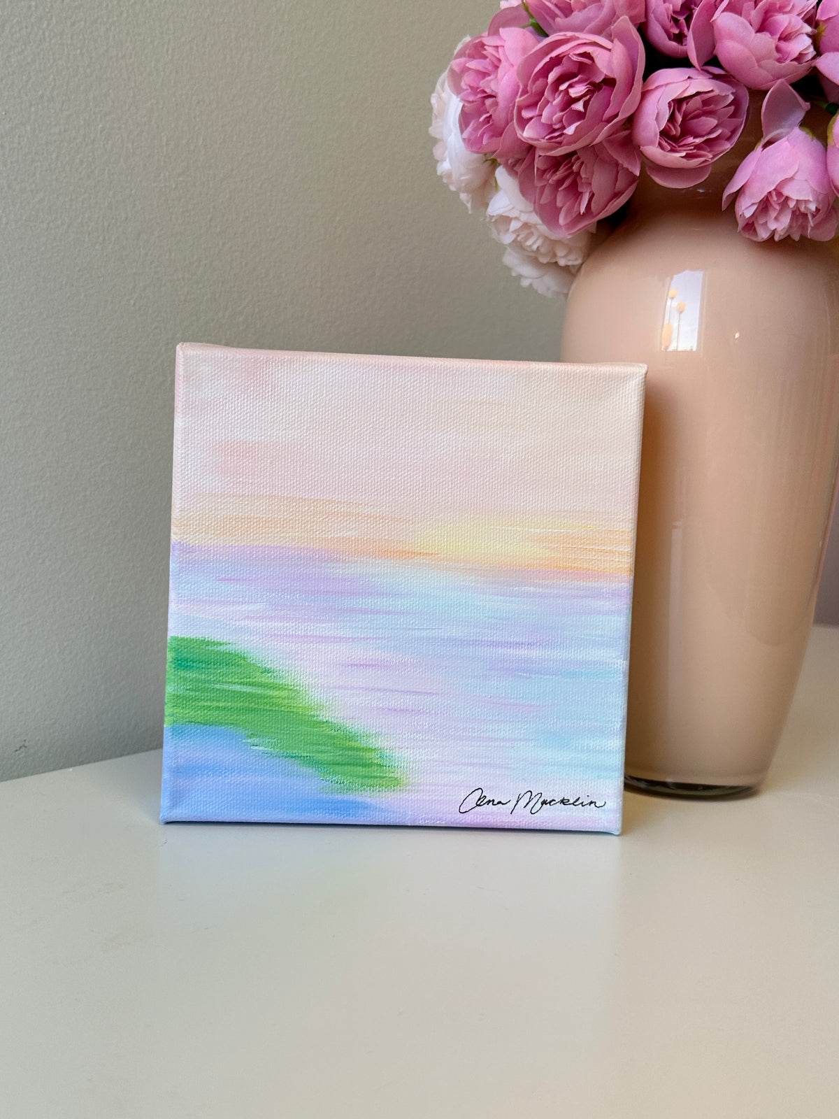 New Beginnings | Original Abstract Ocean Landscape Painting | 6x6