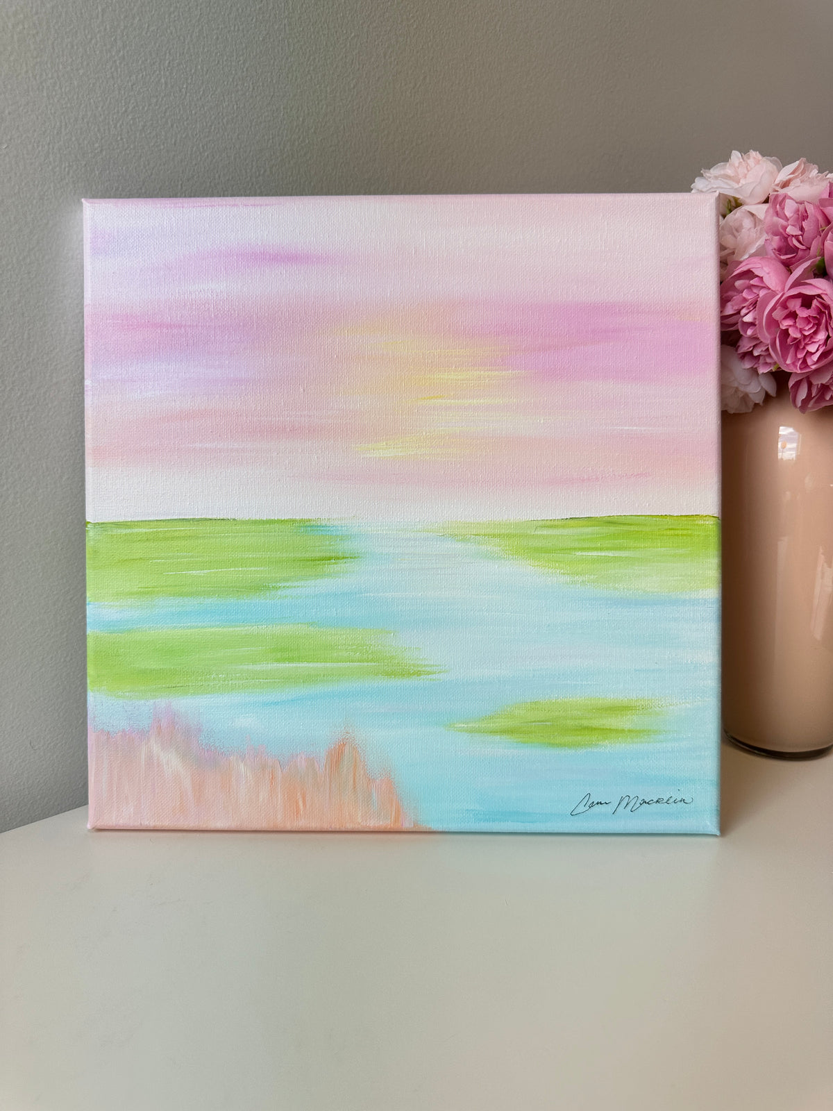 The Meeting Place | Original Abstract Landscape Painting on Canvas | 12x12