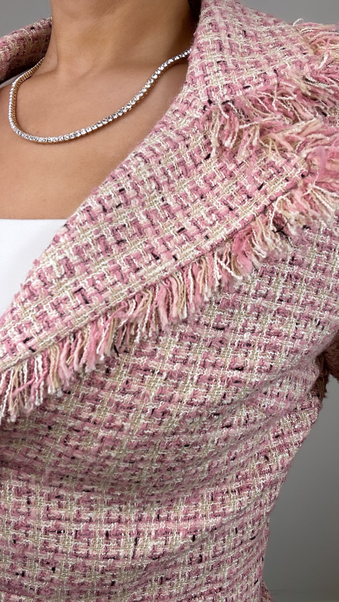 Y2k Vintage Arden B. Pink Tweed 3/4 Sleeve Blazer