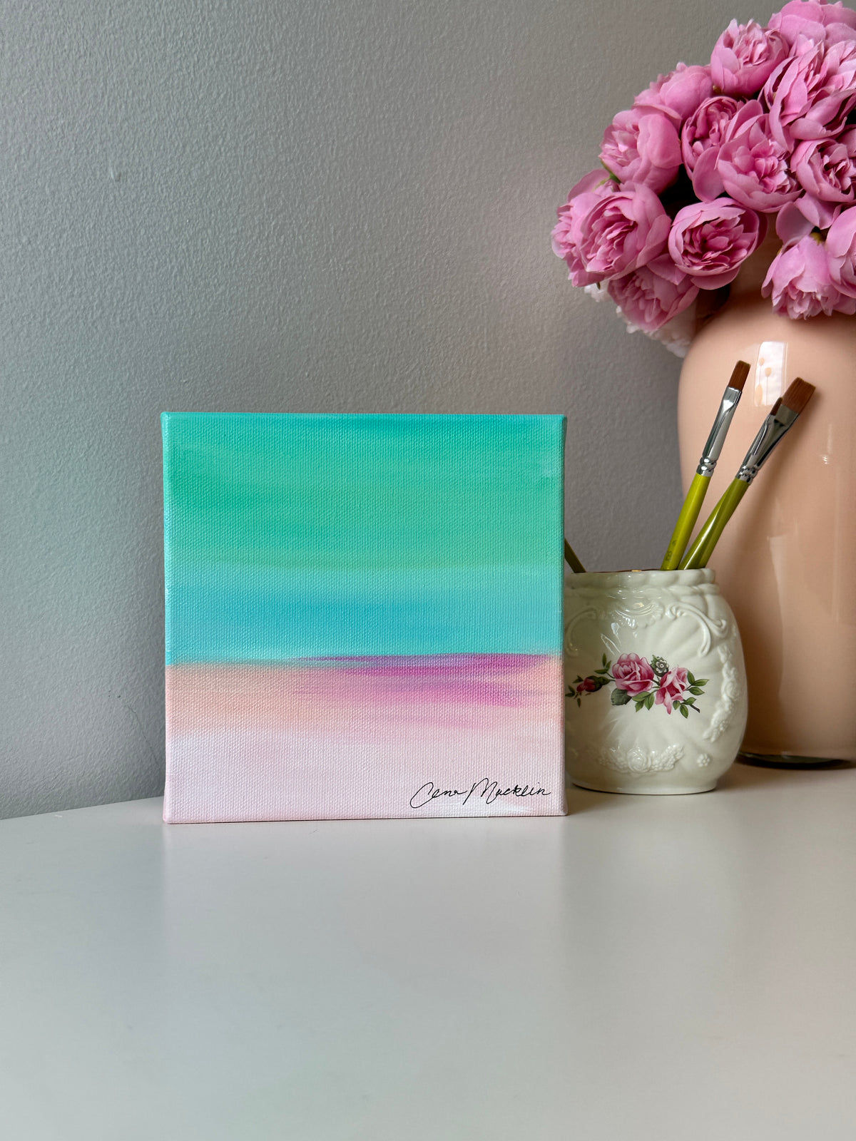 Resilience | Original Abstract Landscape Painting on Canvas | 6x6