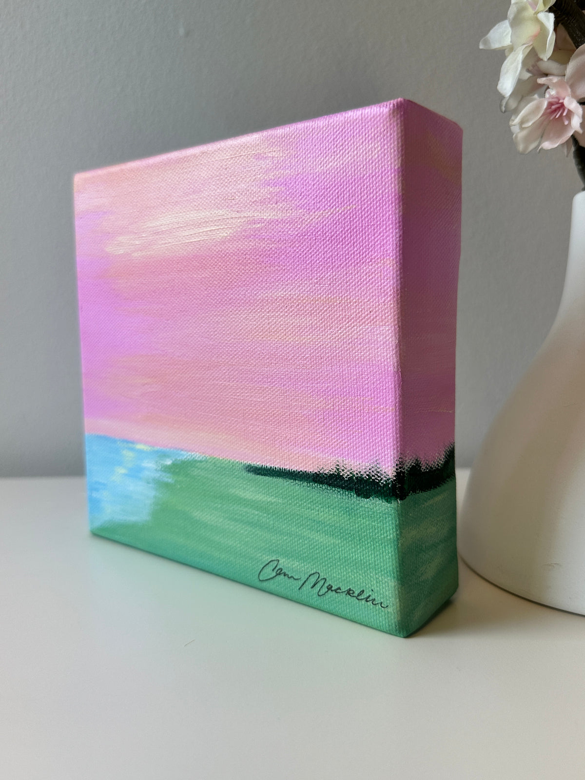 Content | Original Colorful Abstract Landscape Painting | 6x6