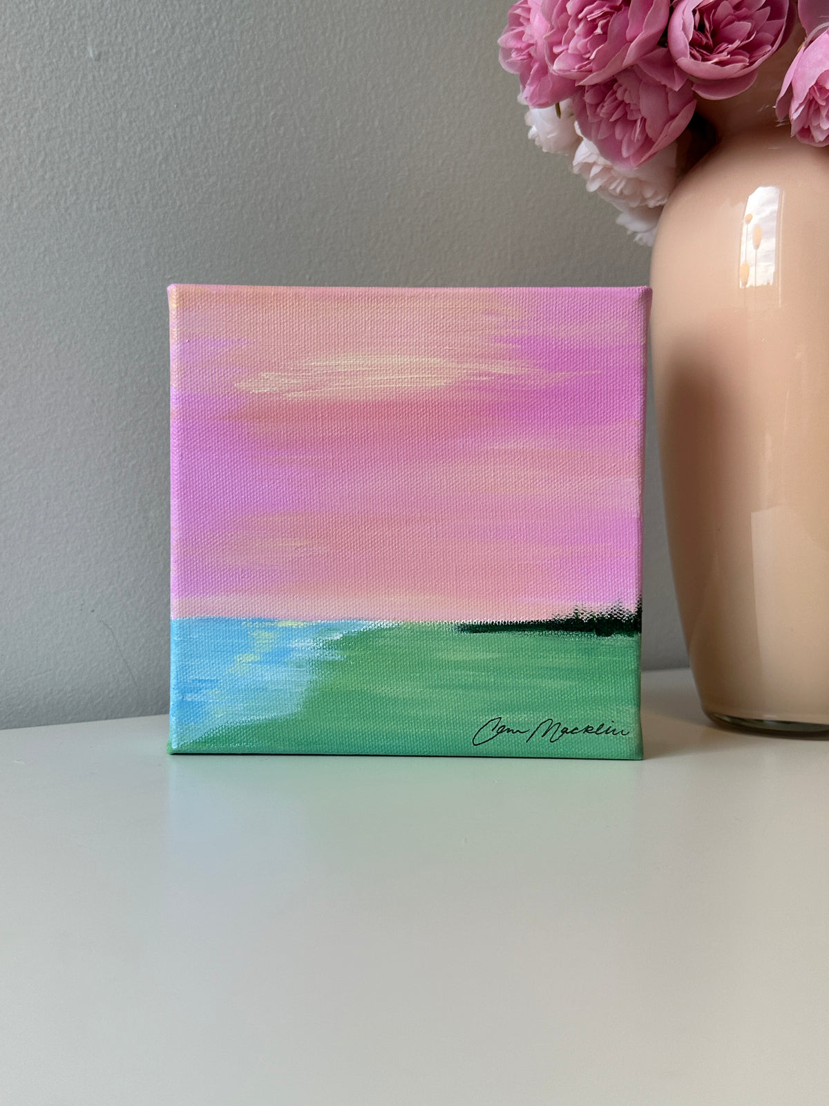 Content | Original Colorful Abstract Landscape Painting | 6x6