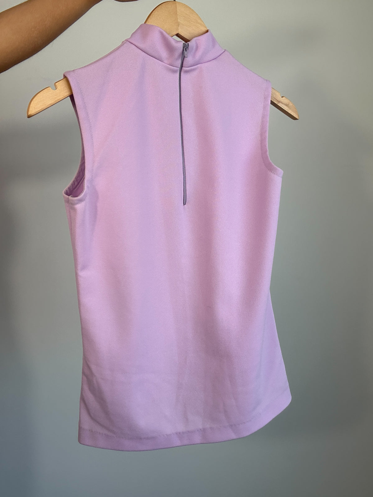 1970s Vintage Lavender Purple Mock Neck Tank Top