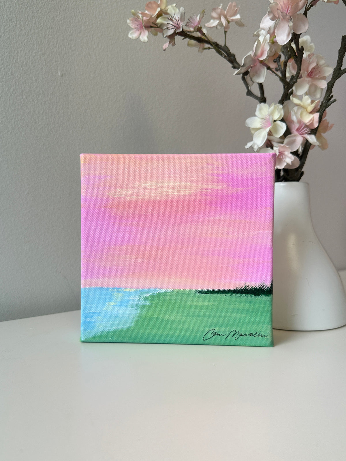 Content | Original Colorful Abstract Landscape Painting | 6x6