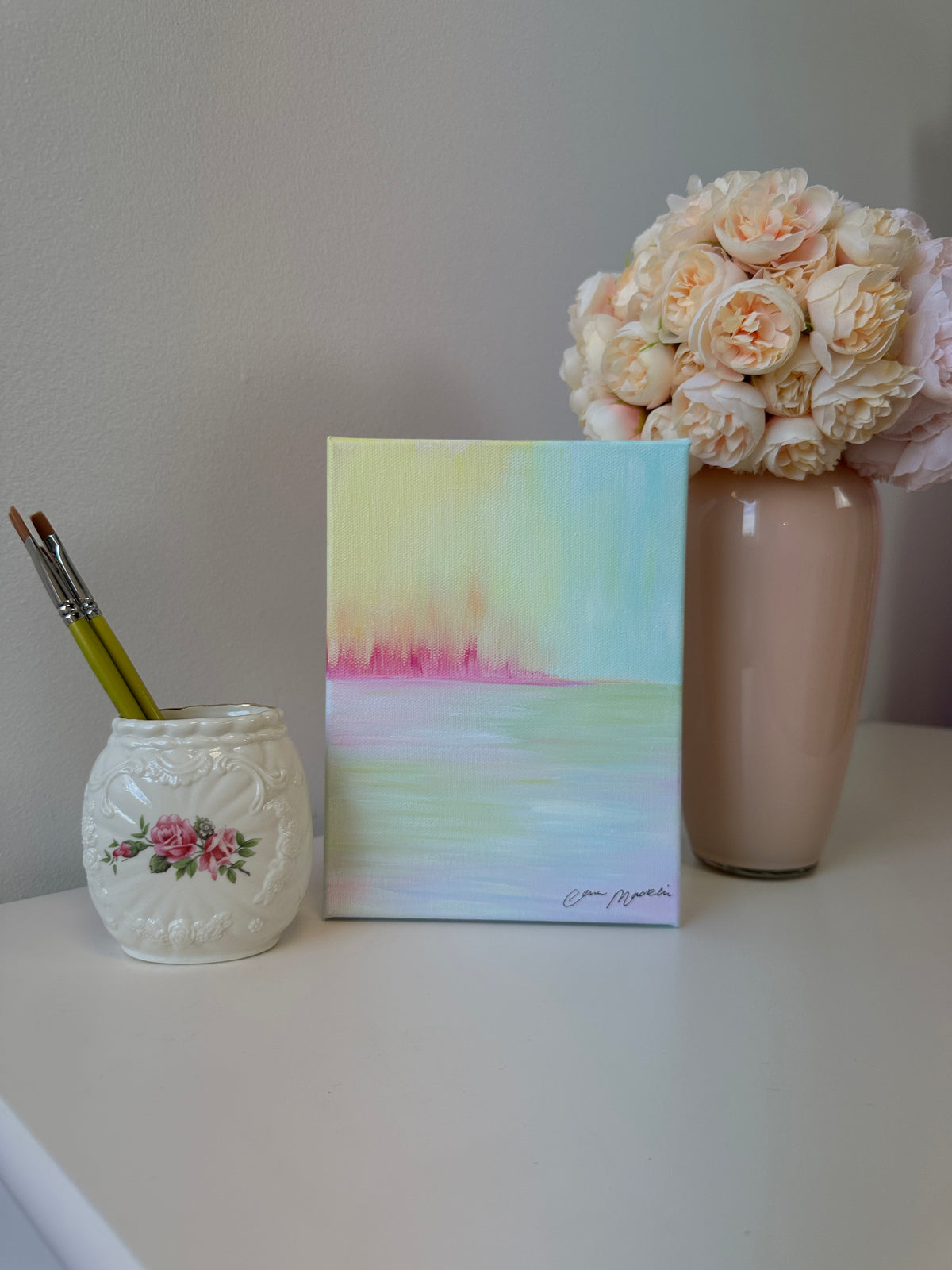 Fortify | Original Abstract Landscape Painting on Canvas | 6x8