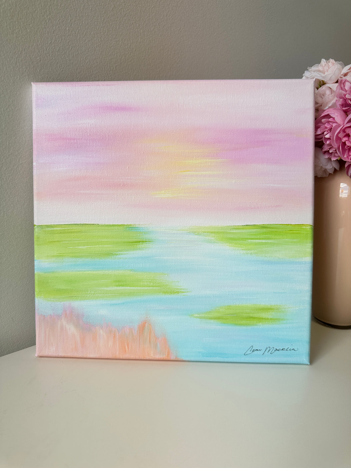 The Meeting Place | Original Abstract Landscape Painting on Canvas | 12x12