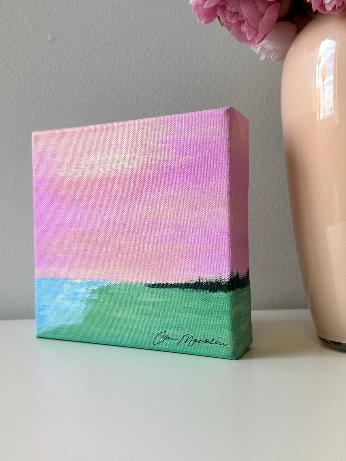 Content | Original Colorful Abstract Landscape Painting | 6x6