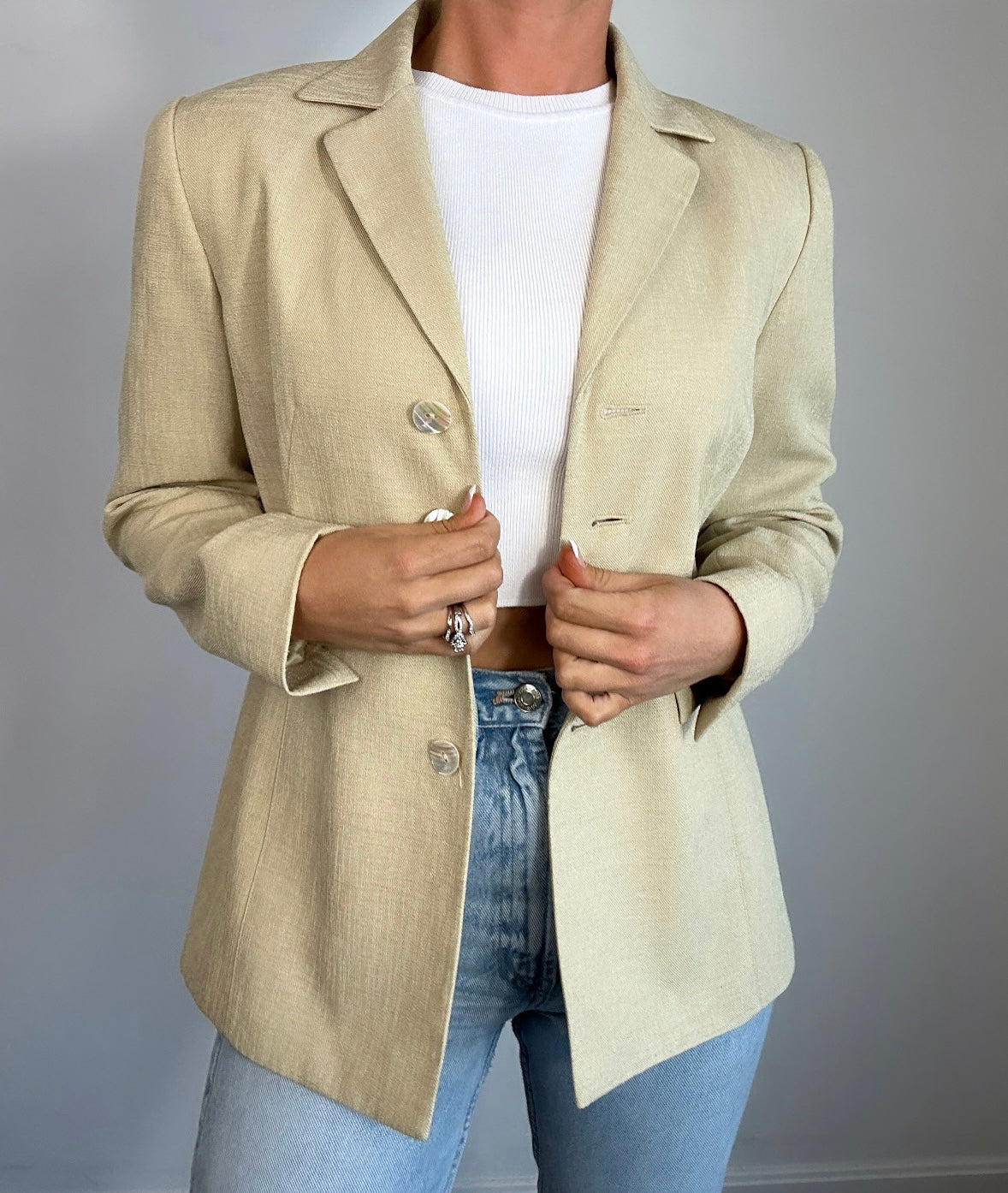 Vintage Kasper Light Olive Green Blazer