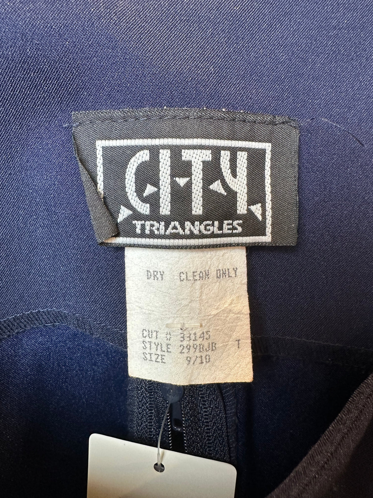 1990s City Triangles Navy Structured Tank Top Zipper Closure