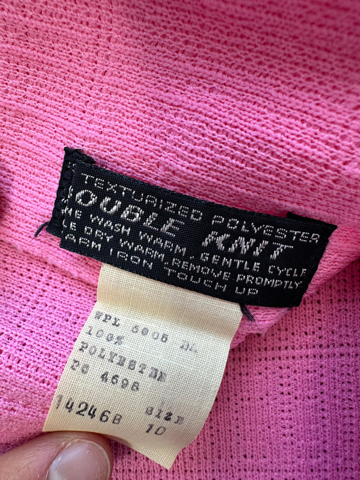 1970s Vintage Jack Winter Pink white Double Knit Poly Jacket