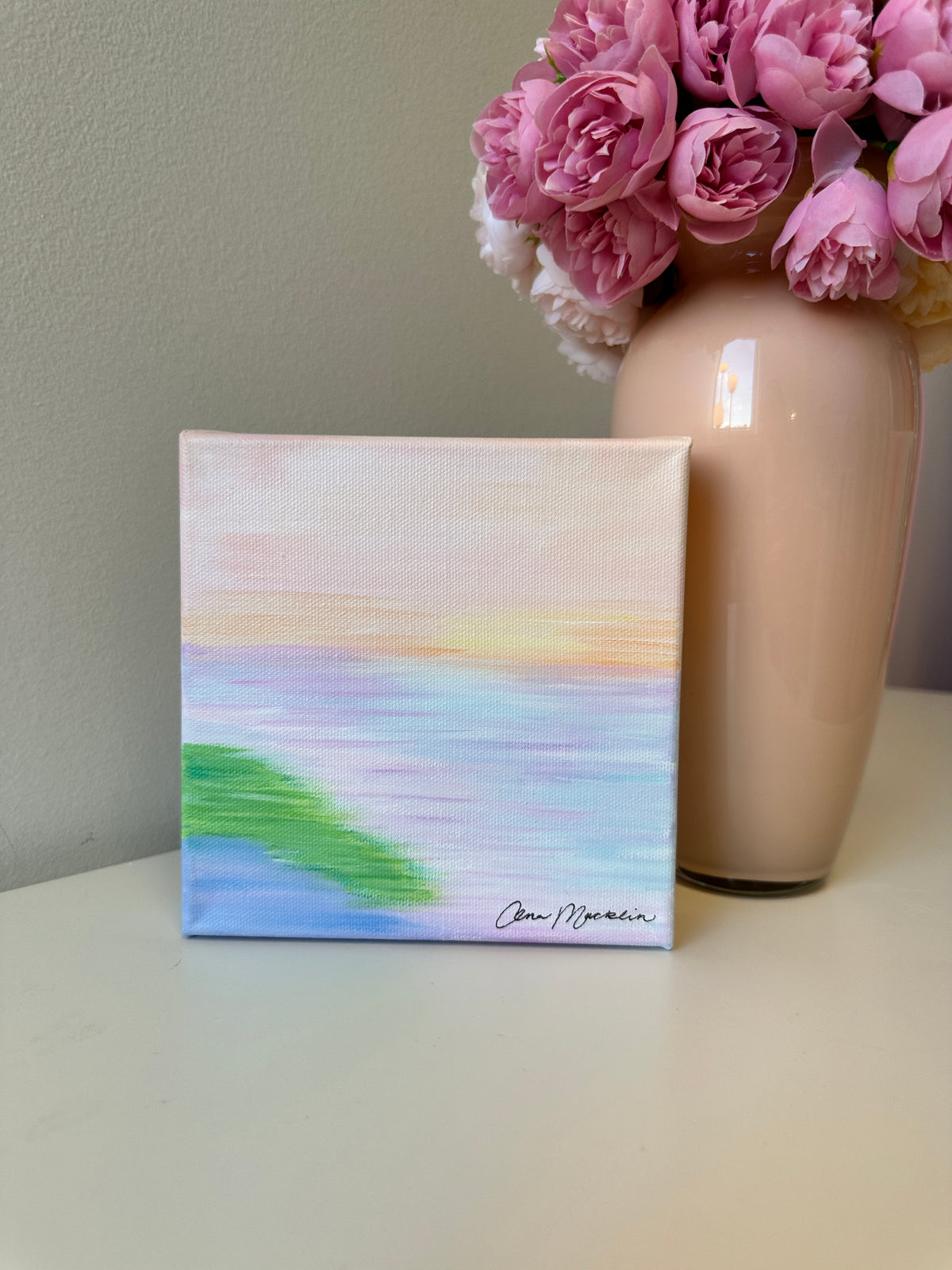 New Beginnings | Original Abstract Ocean Landscape Painting | 6x6