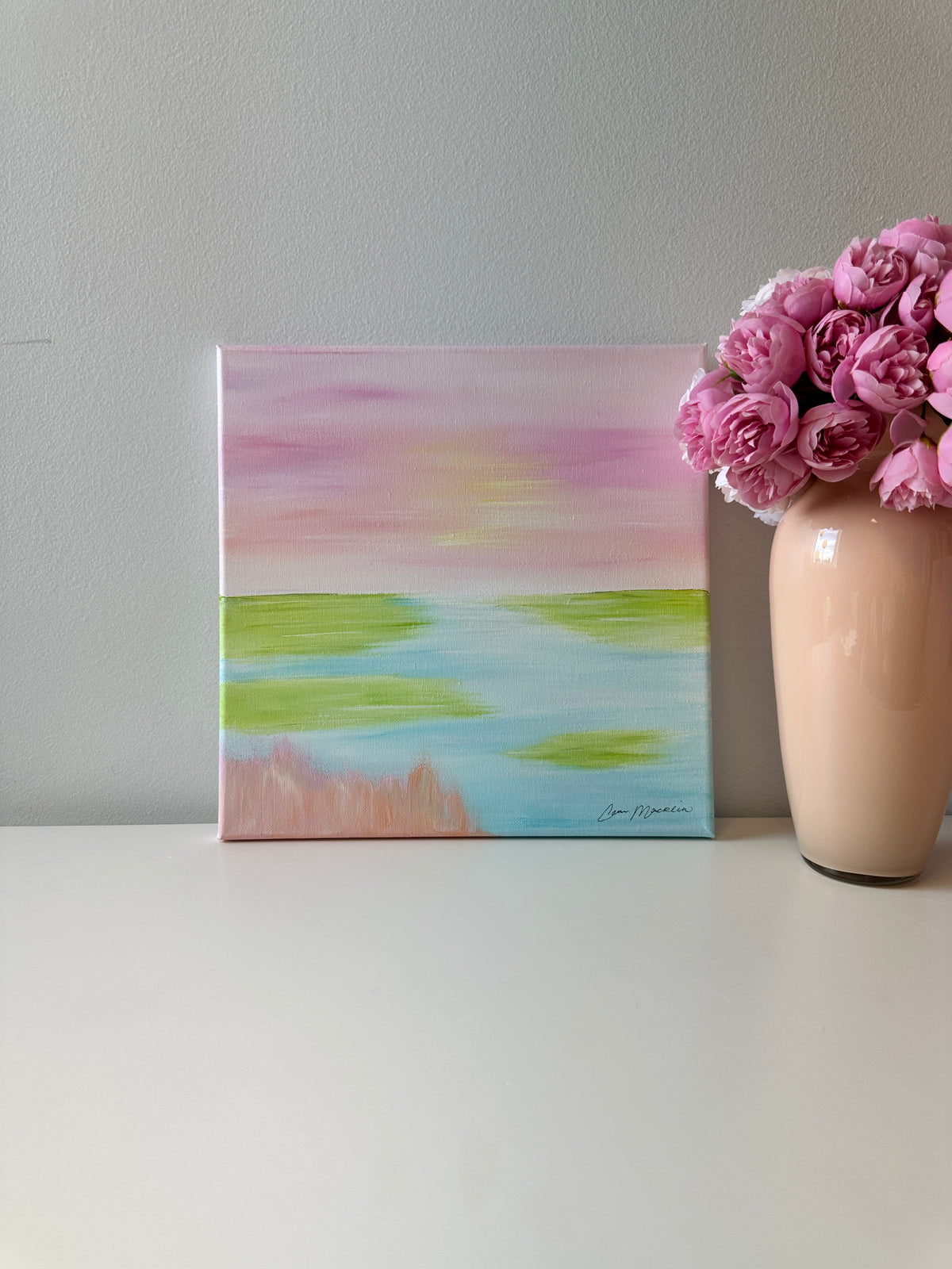 The Meeting Place | Original Abstract Landscape Painting on Canvas | 12x12