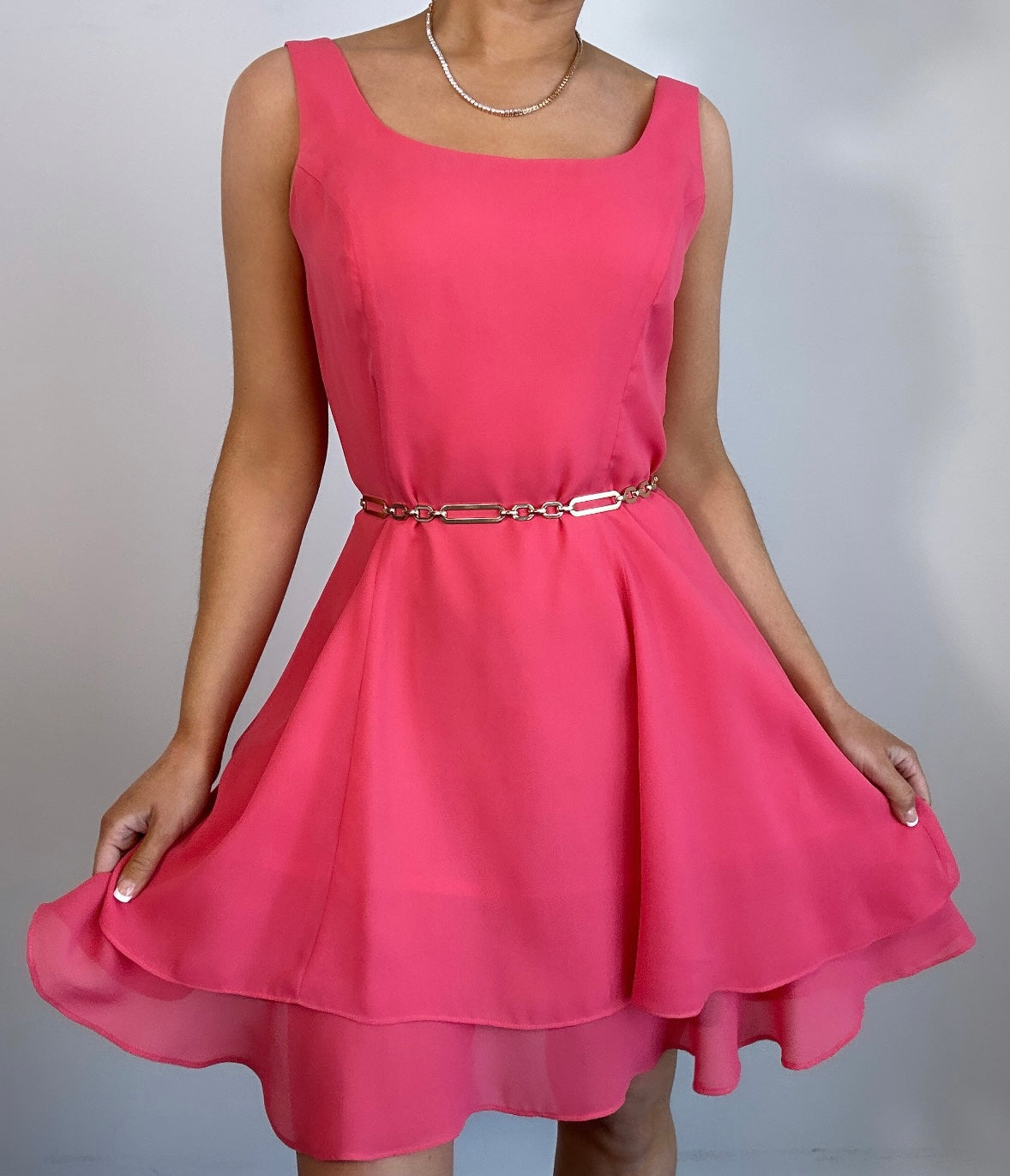 Vintage 1990s Hampton Nites Pink A-Line Dress