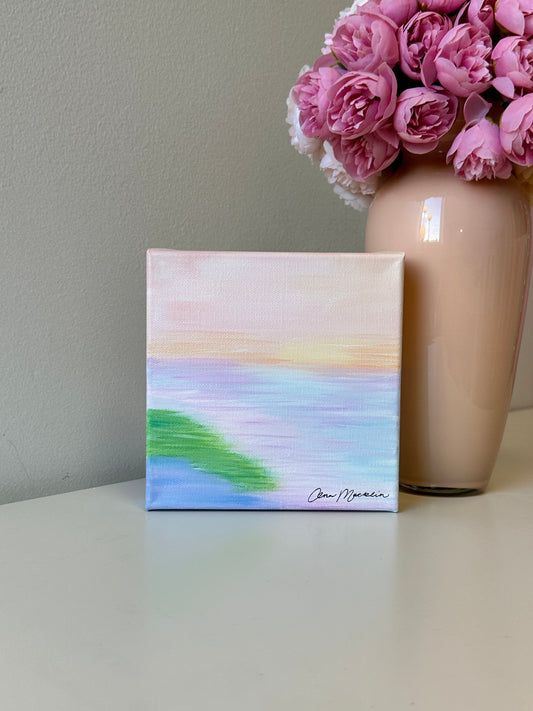 New Beginnings | Original Abstract Ocean Landscape Painting | 6x6