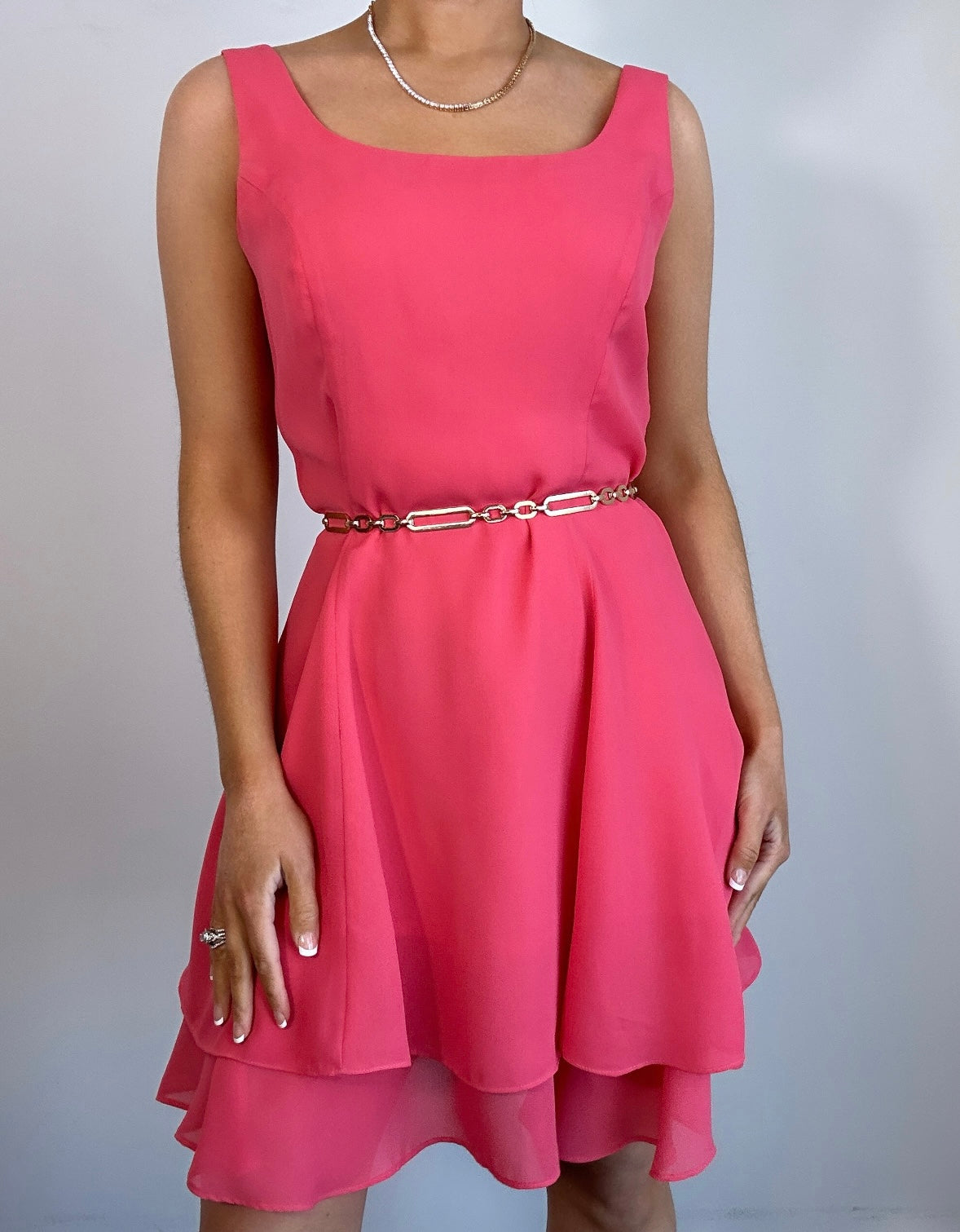 Vintage 1990s Hampton Nites Pink A-Line Dress
