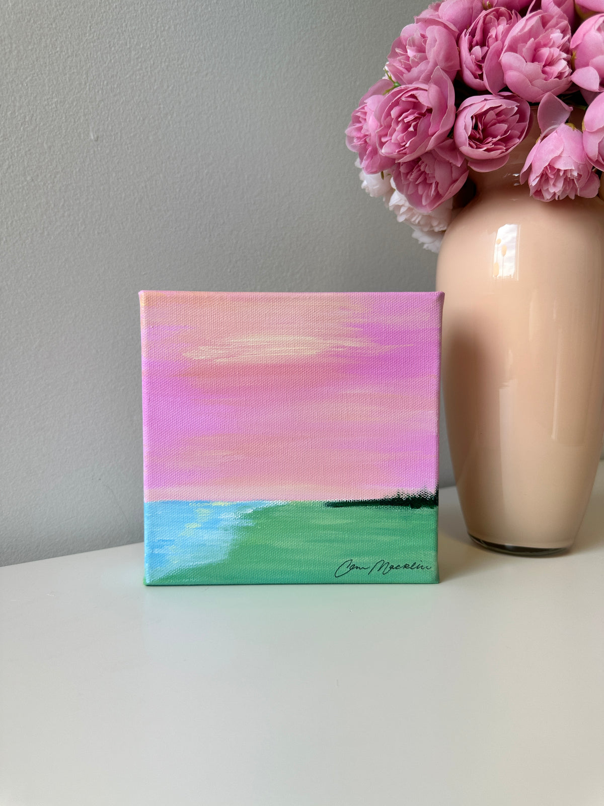 Content | Original Colorful Abstract Landscape Painting | 6x6