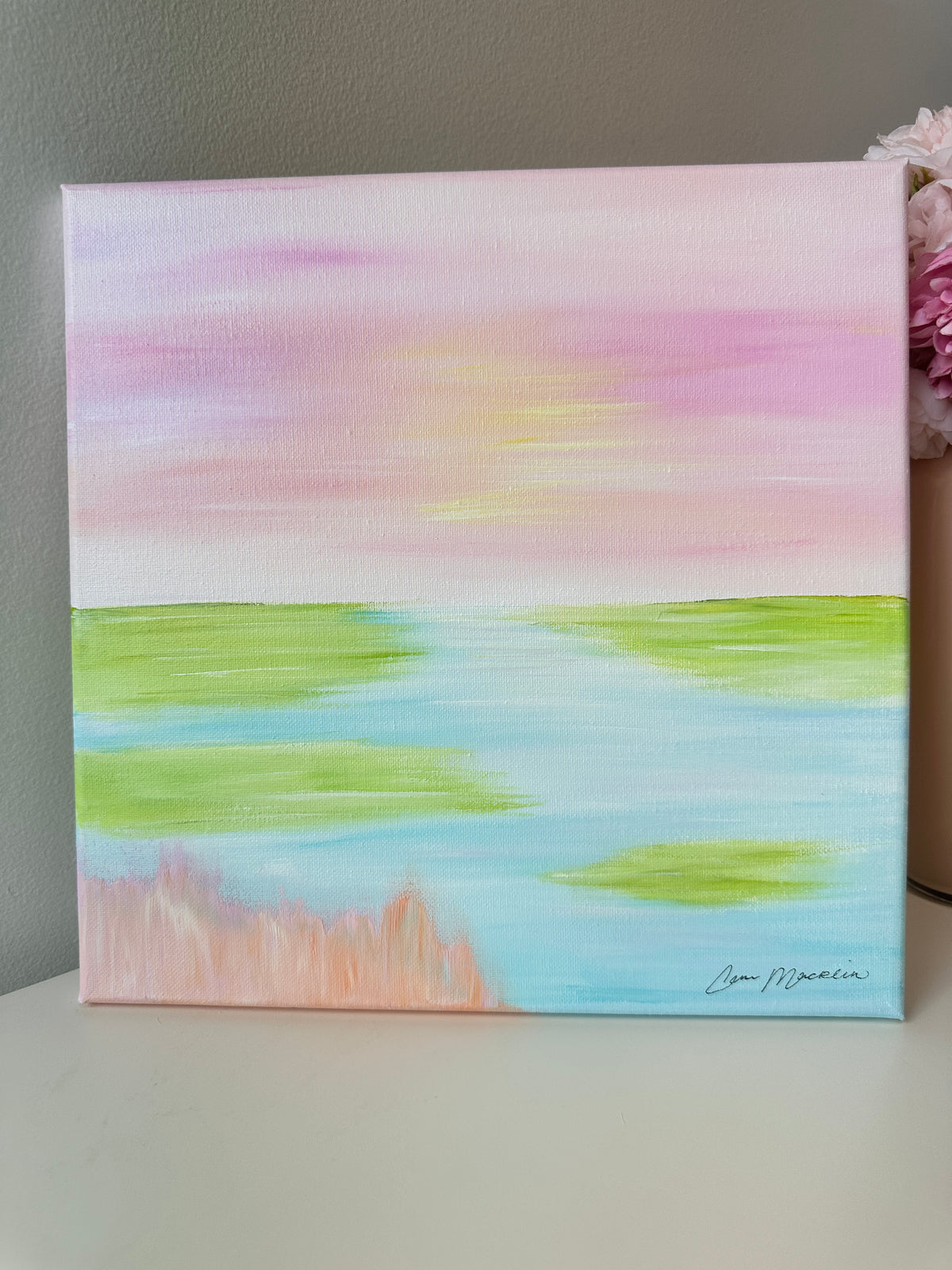The Meeting Place | Original Abstract Landscape Painting on Canvas | 12x12