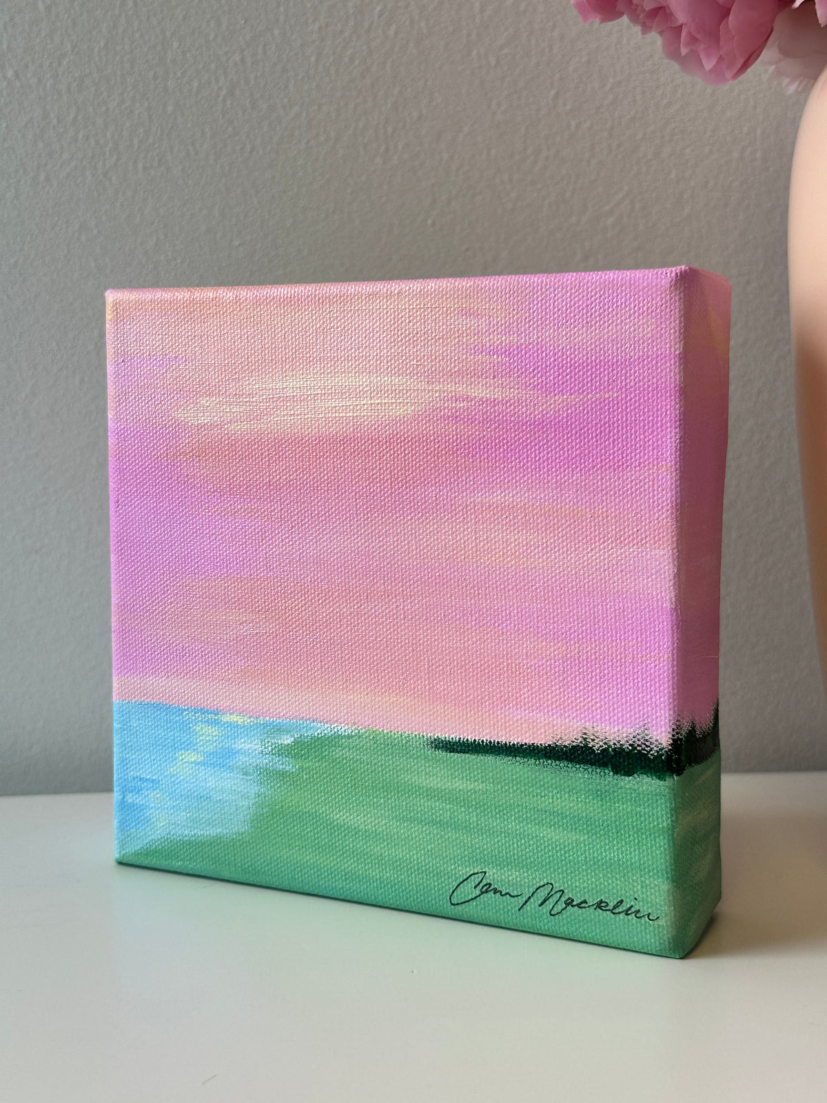 Content | Original Colorful Abstract Landscape Painting | 6x6