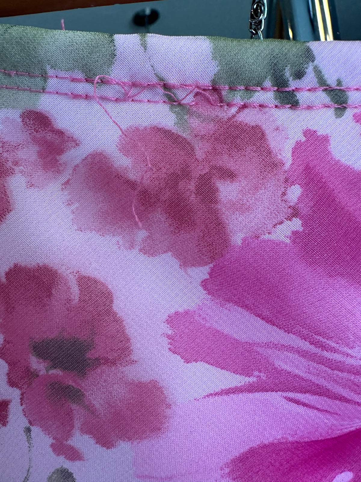 Vintage Dress Barm Pink Green Floral Midi Slip Skirt