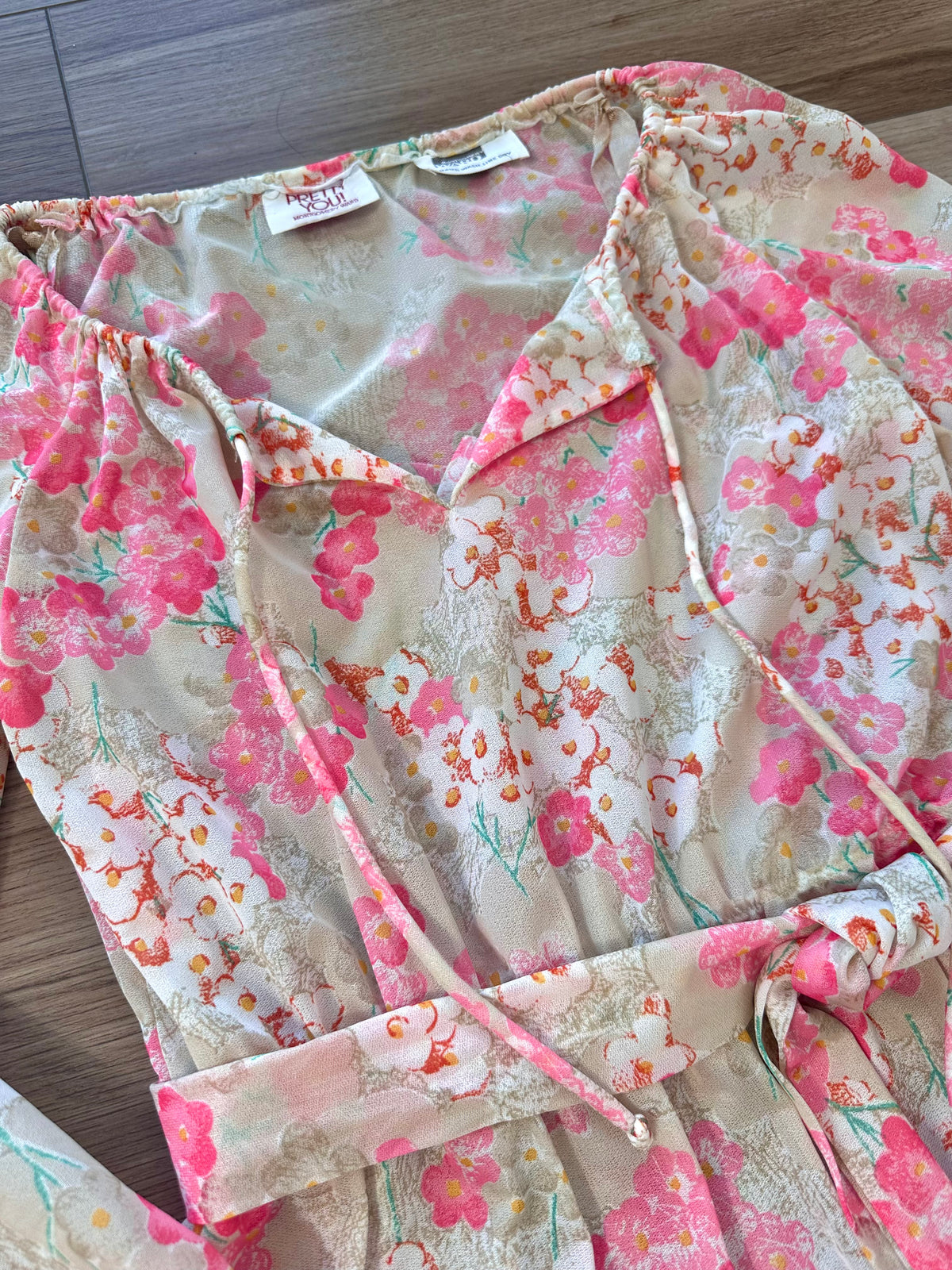 Vintage Pretty You! Sheer Floral Cherry Blossom Dress