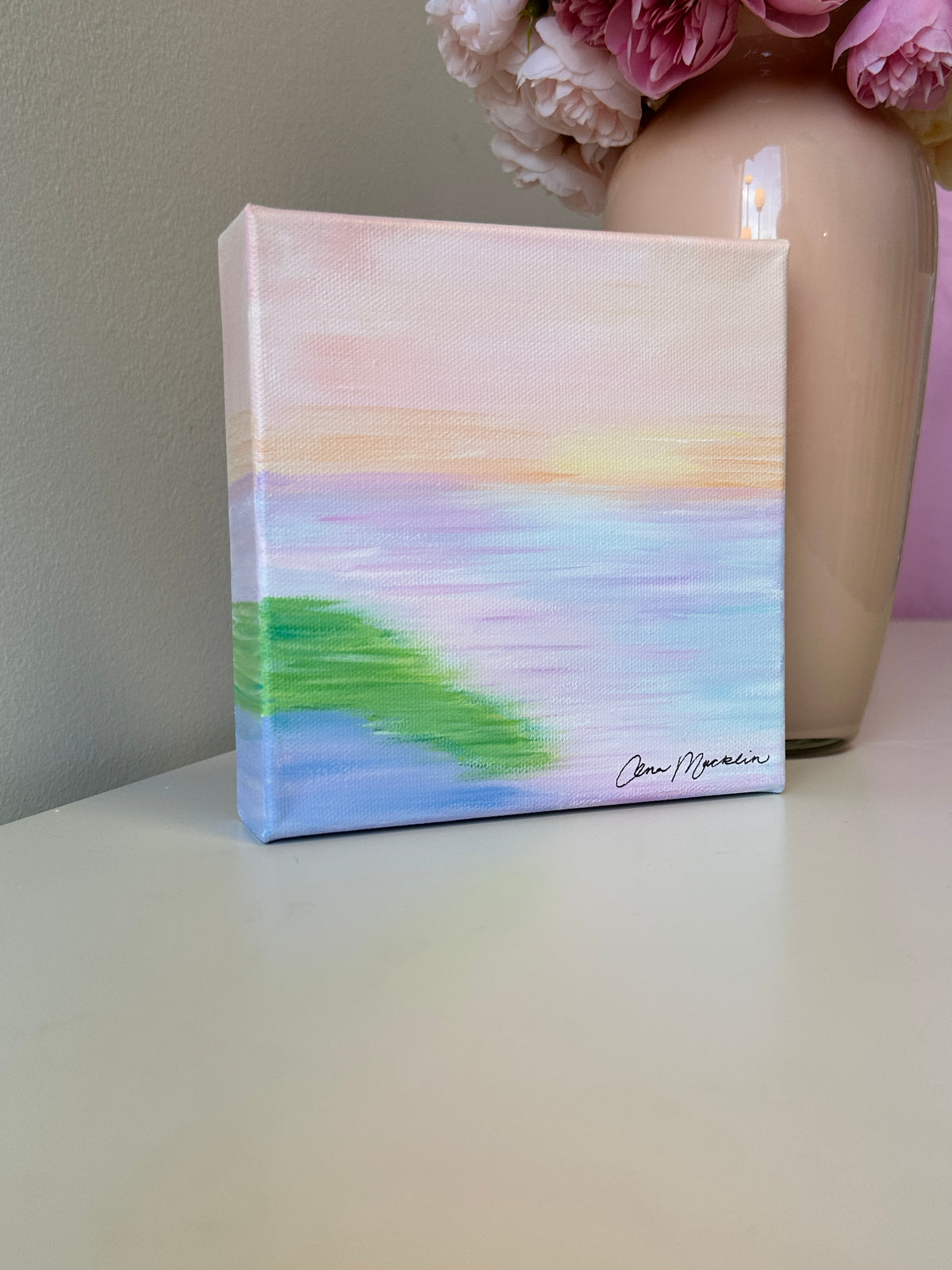 New Beginnings | Original Abstract Ocean Landscape Painting | 6x6