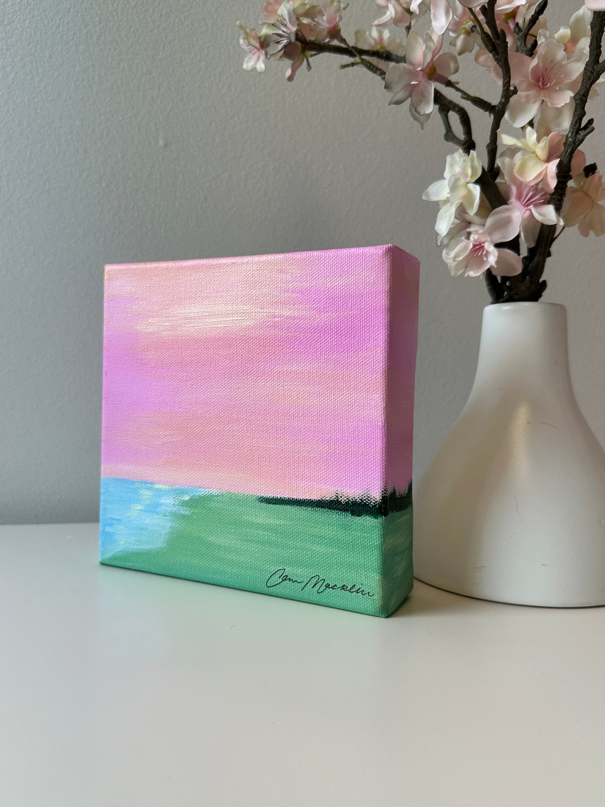 Content | Original Colorful Abstract Landscape Painting | 6x6