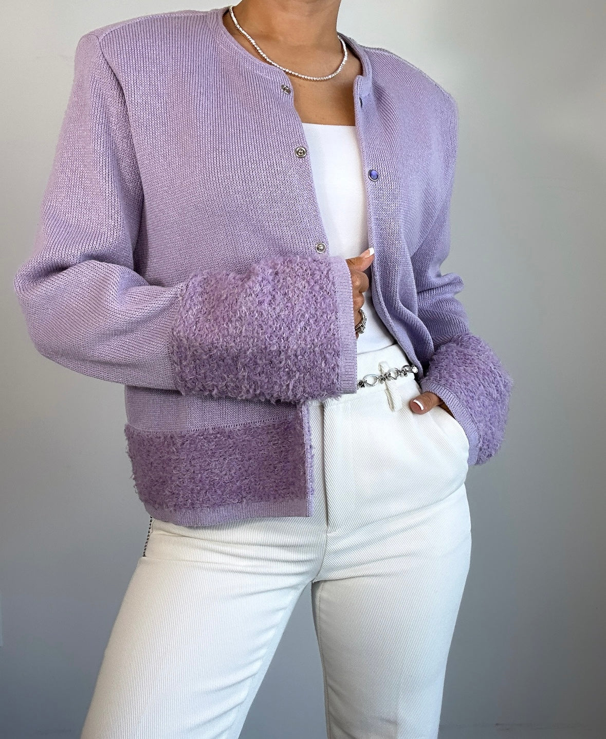 Vintage Lavender Kriss Made in Sweden Cardigan Jacket