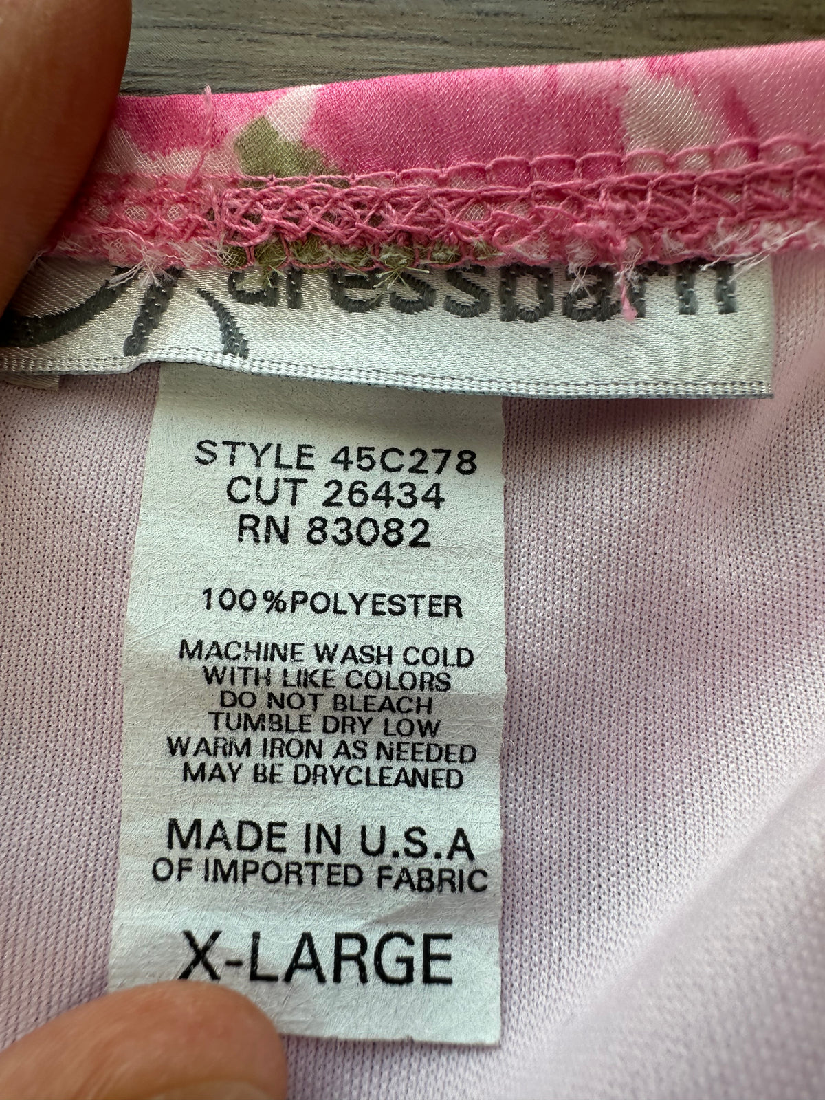Vintage Dress Barm Pink Green Floral Midi Slip Skirt