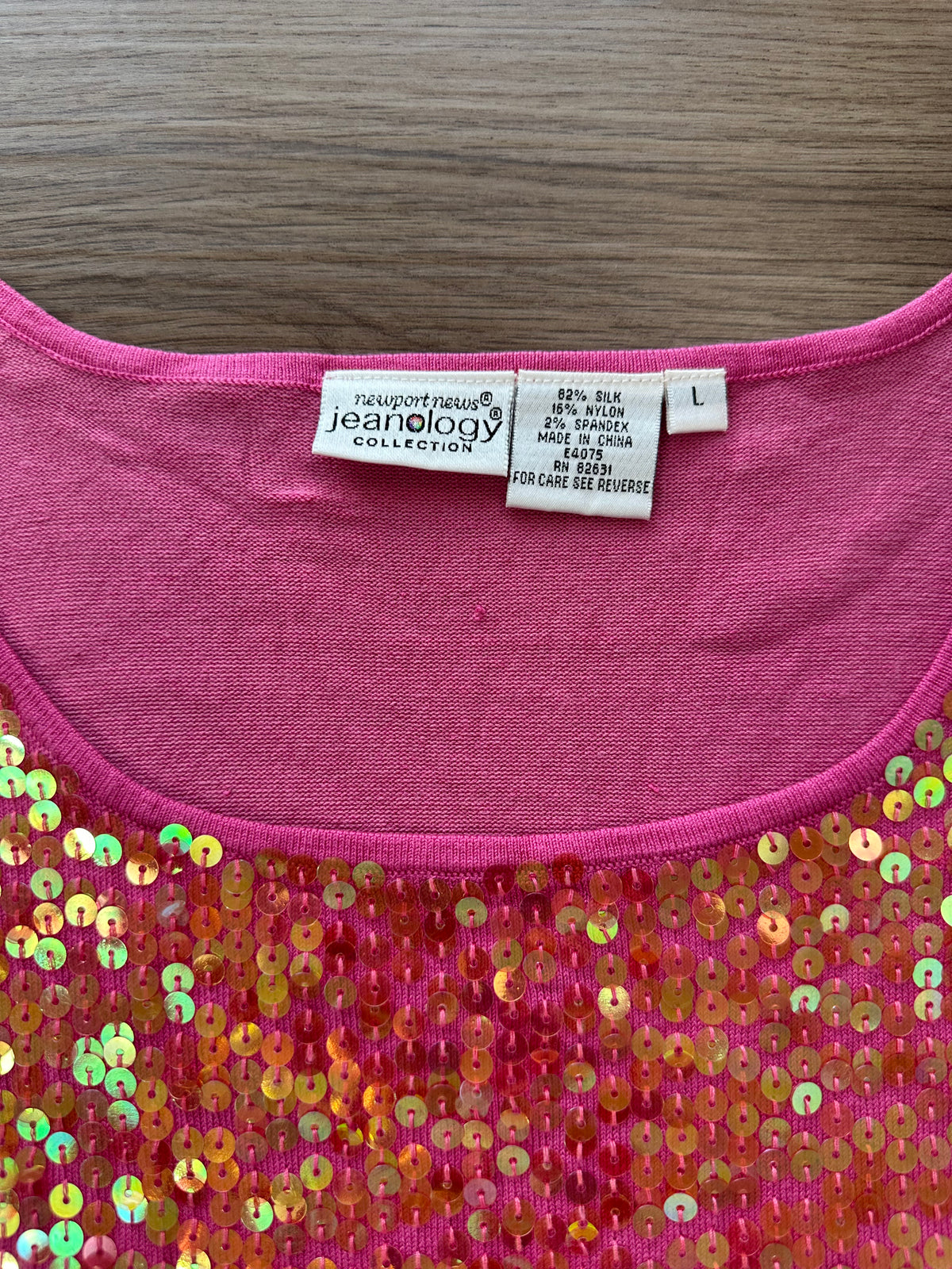 Y2k Hot Pink Silk Sequin Tank Top