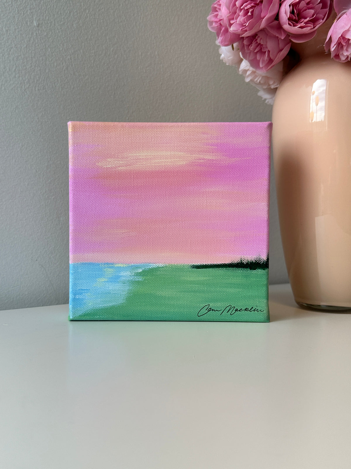 Content | Original Colorful Abstract Landscape Painting | 6x6