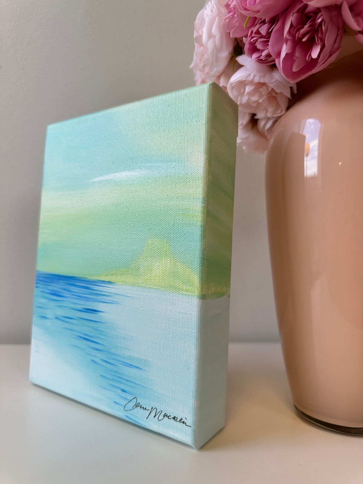 Strong Tower | Original Abstract Landscape Painting on Canvas | 6x8
