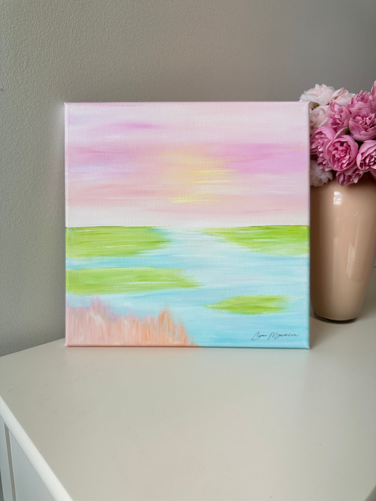 The Meeting Place | Original Abstract Landscape Painting on Canvas | 12x12