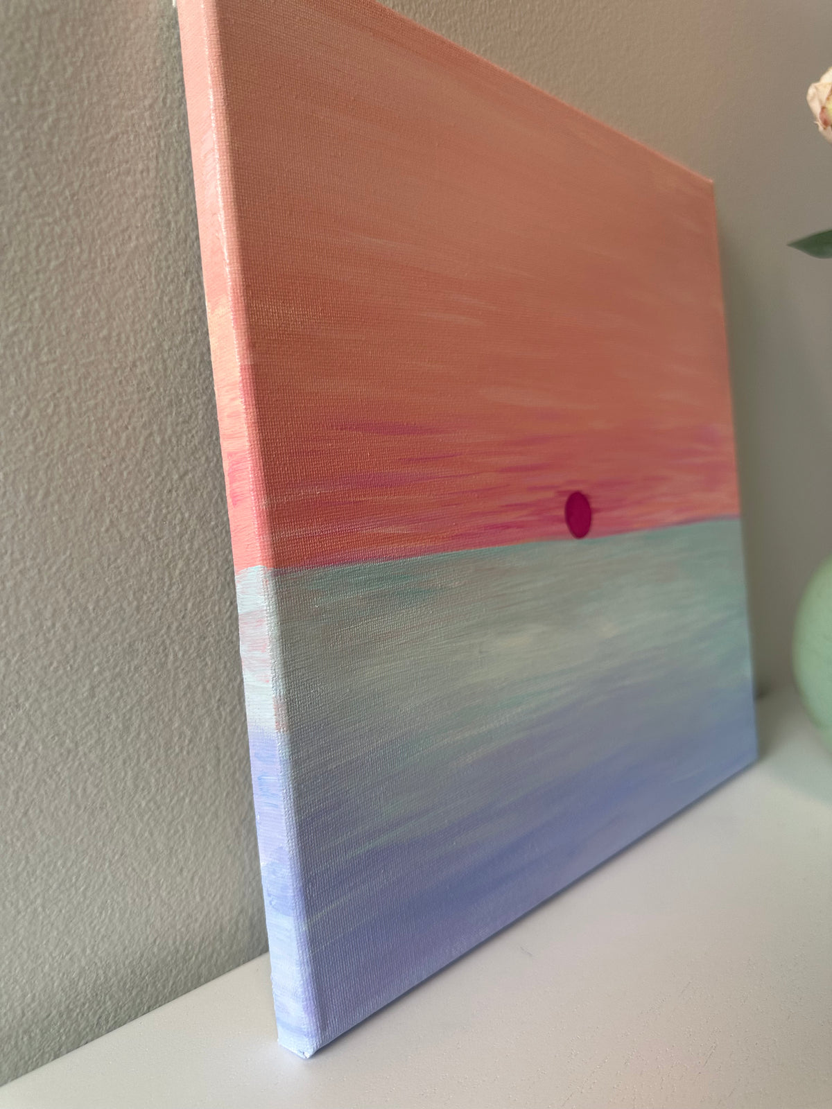"Dawn" 12x12 Abstract Ocean Sunset Original Painting by Cena Macklin