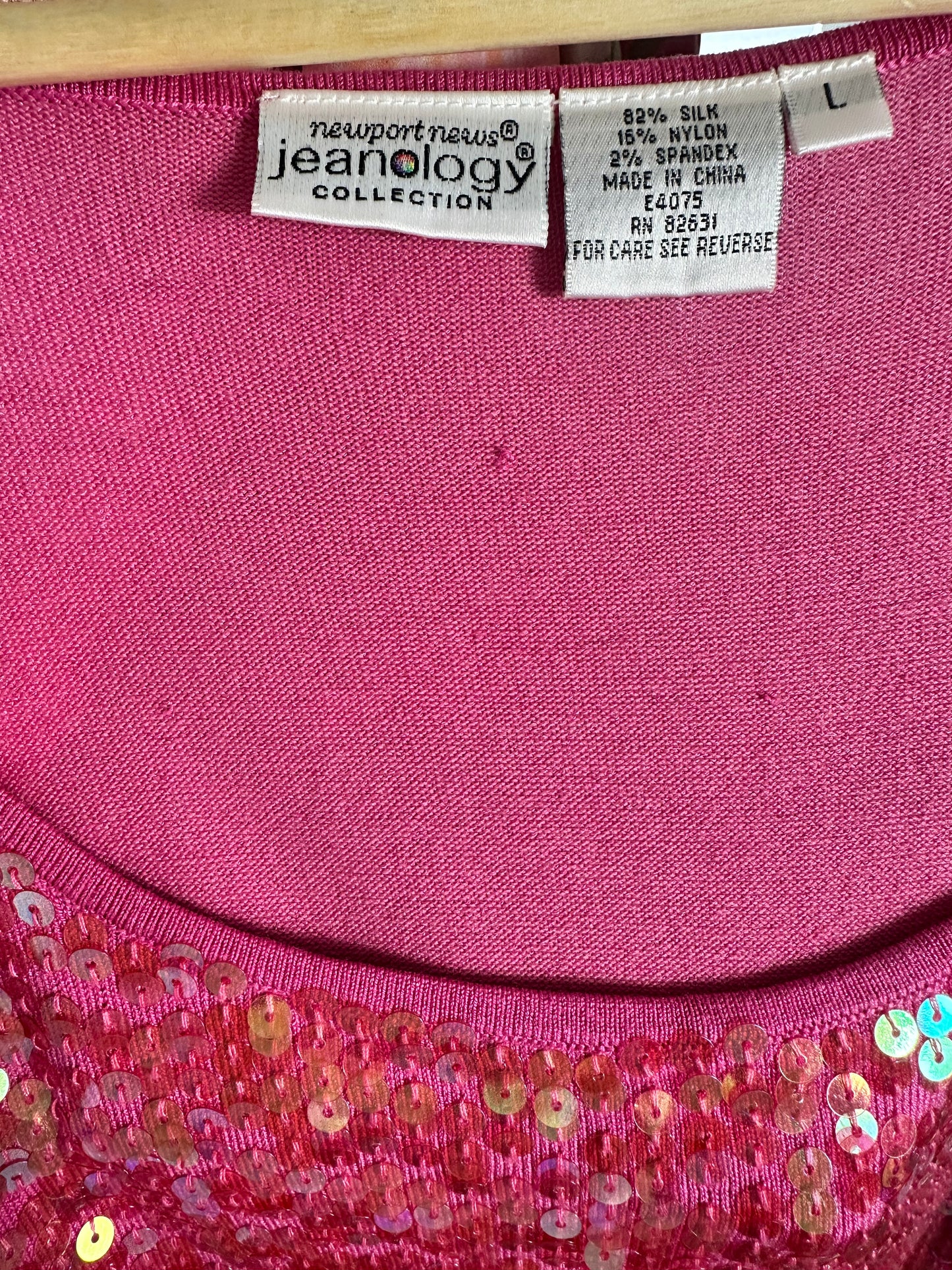 Y2k Hot Pink Silk Sequin Tank Top