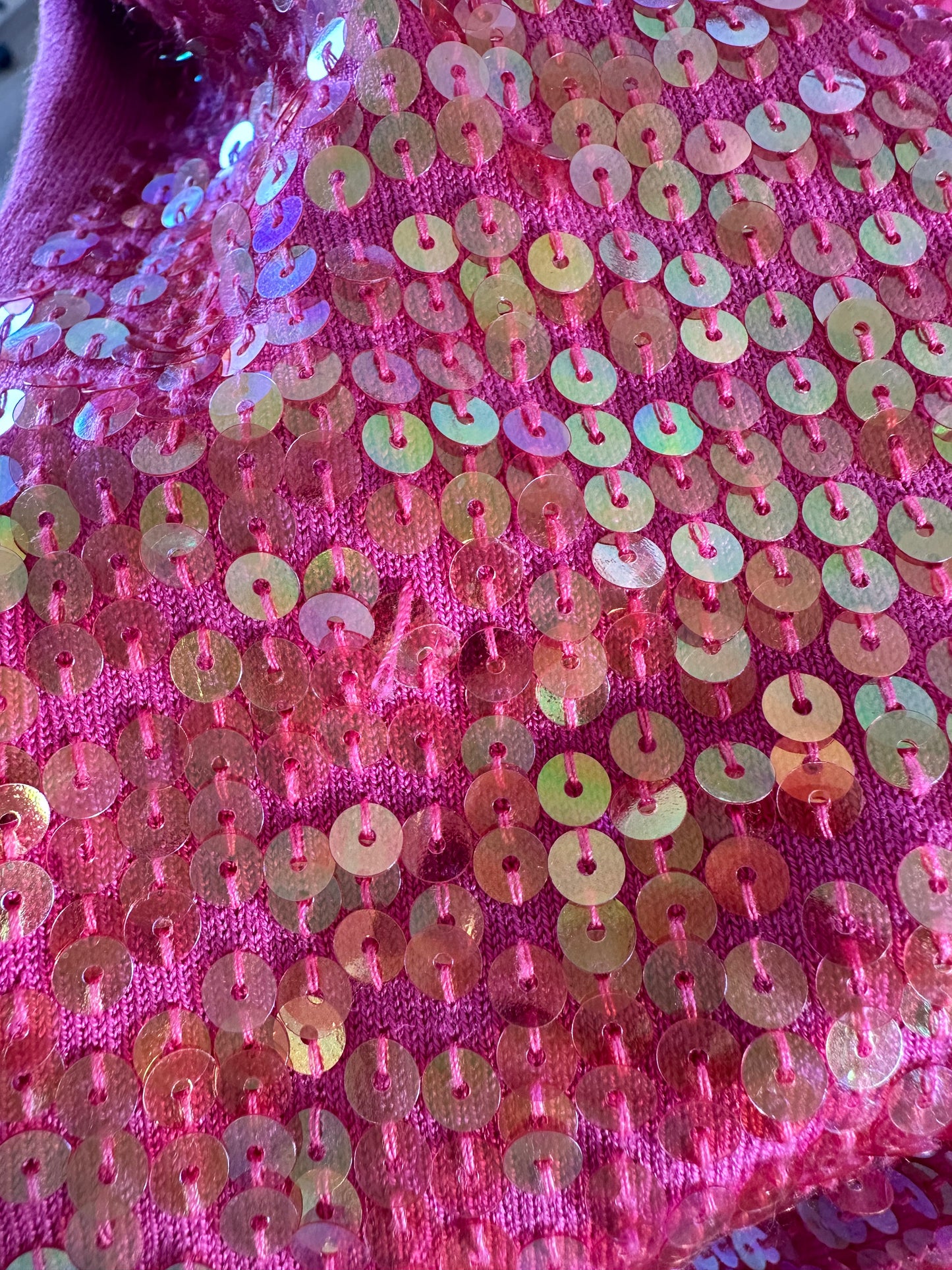 Y2k Hot Pink Silk Sequin Tank Top